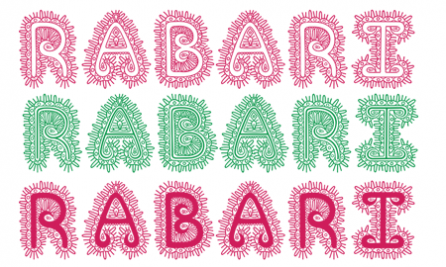 Rabari：手工刺繡紋理多色顯示字體